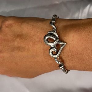 Alex and Ani silver beaded and heart shaped